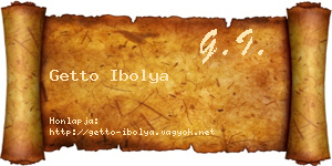 Getto Ibolya névjegykártya
