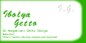 ibolya getto business card